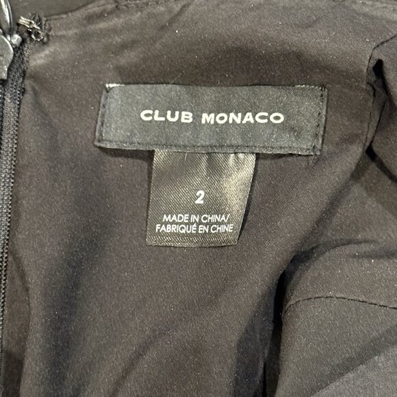 Club Monaco Womens Sz 2 Slip Dress Black V-Neck Midi Babydoll Elegant Classic - Picture 5 of 8